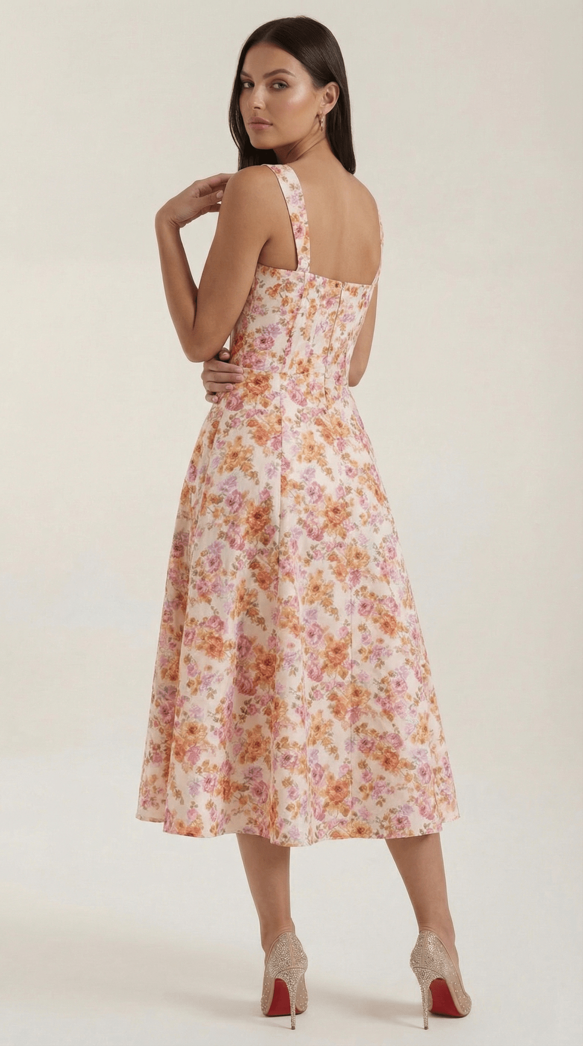Damen Midikleid Herzausschnitt A-Linien-Silhouette