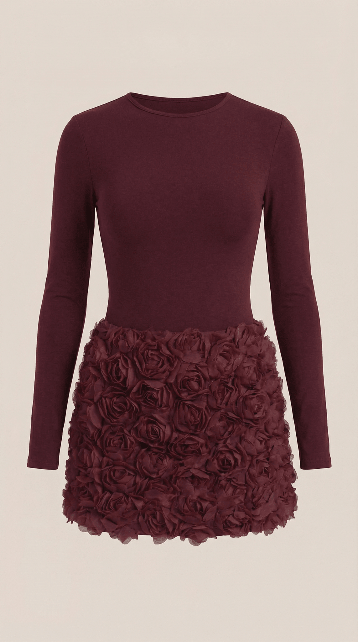 Robe mini femme manches longues au-dessus du genou coupe ajustée