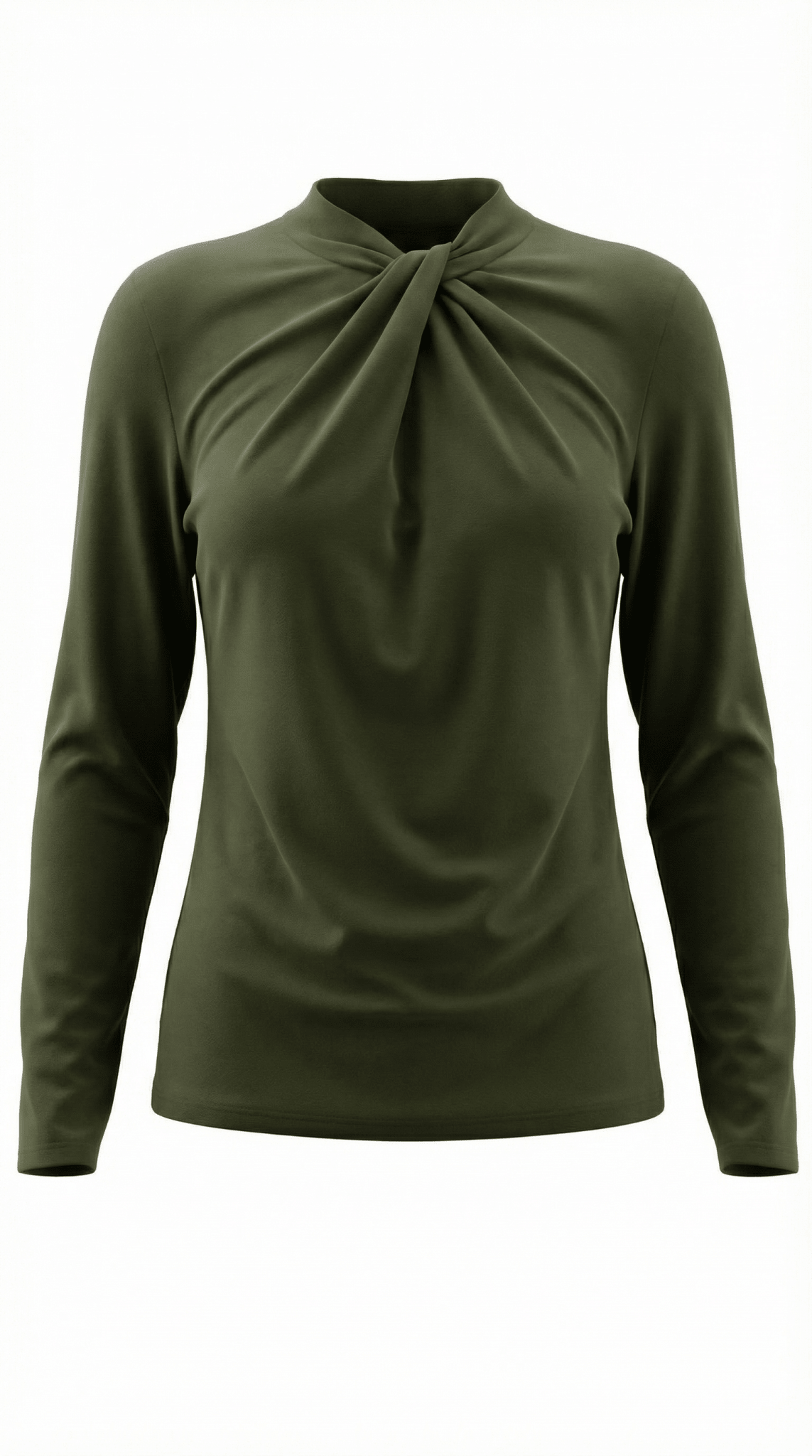 Blusa da donna — Maniche lunghe, collo alla coreana, vestibilità regolare