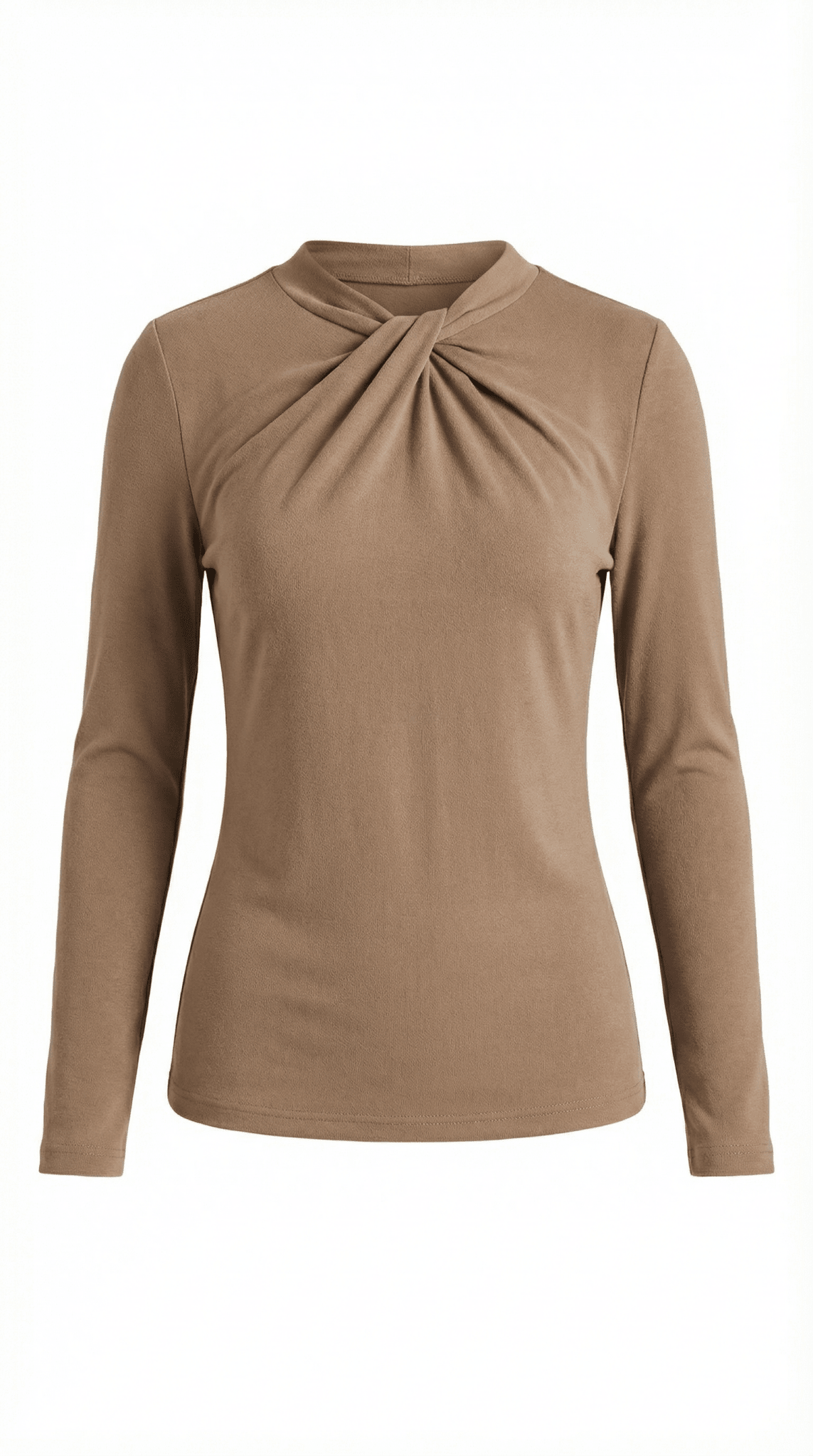 Blusa da donna — Maniche lunghe, collo alla coreana, vestibilità regolare