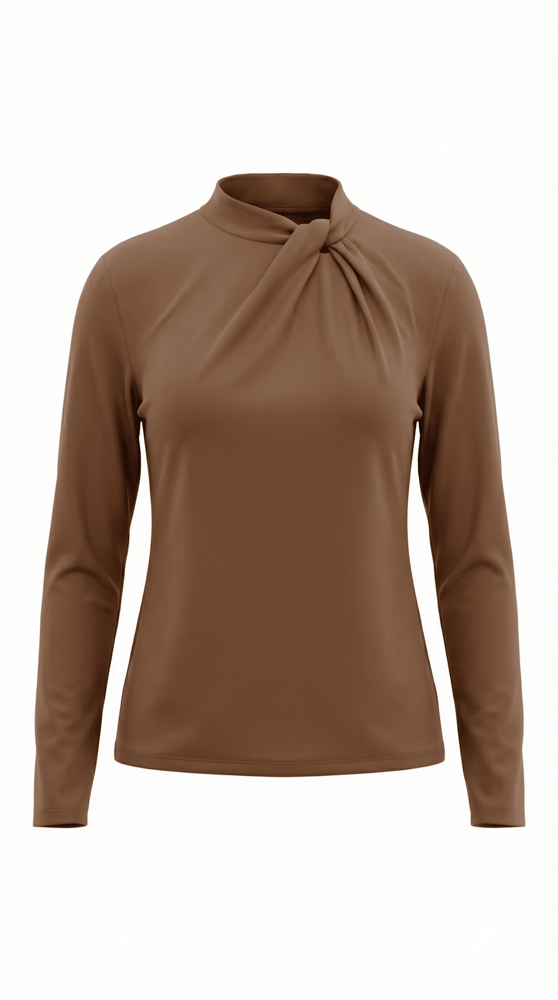 Blusa da donna — Maniche lunghe, collo alla coreana, vestibilità regolare