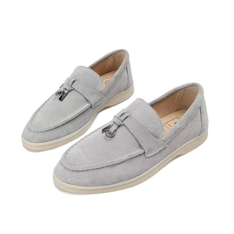 Mocassini da donna — Slip-on con suola piatta, profilo basso, design chiuso