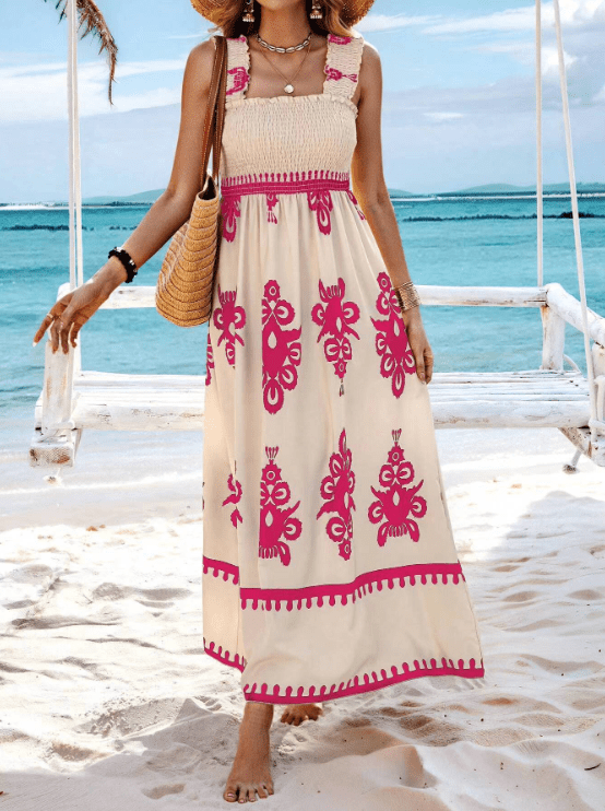 Damen Maxikleid — Boho-Stil, lockere Passform, Sommerdesign