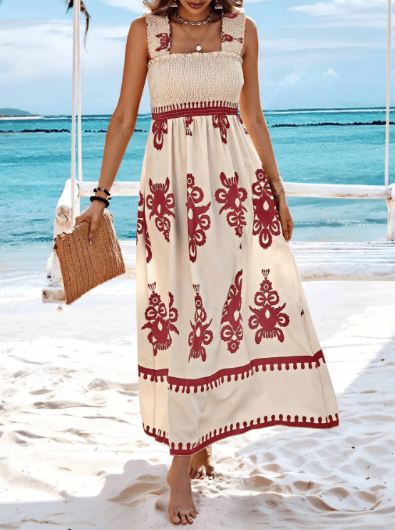 Damen Maxikleid — Boho-Stil, lockere Passform, Sommerdesign