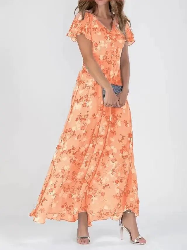 Damen Maxikleid — Ein-Schulter-Ausschnitt, Schleifendetail