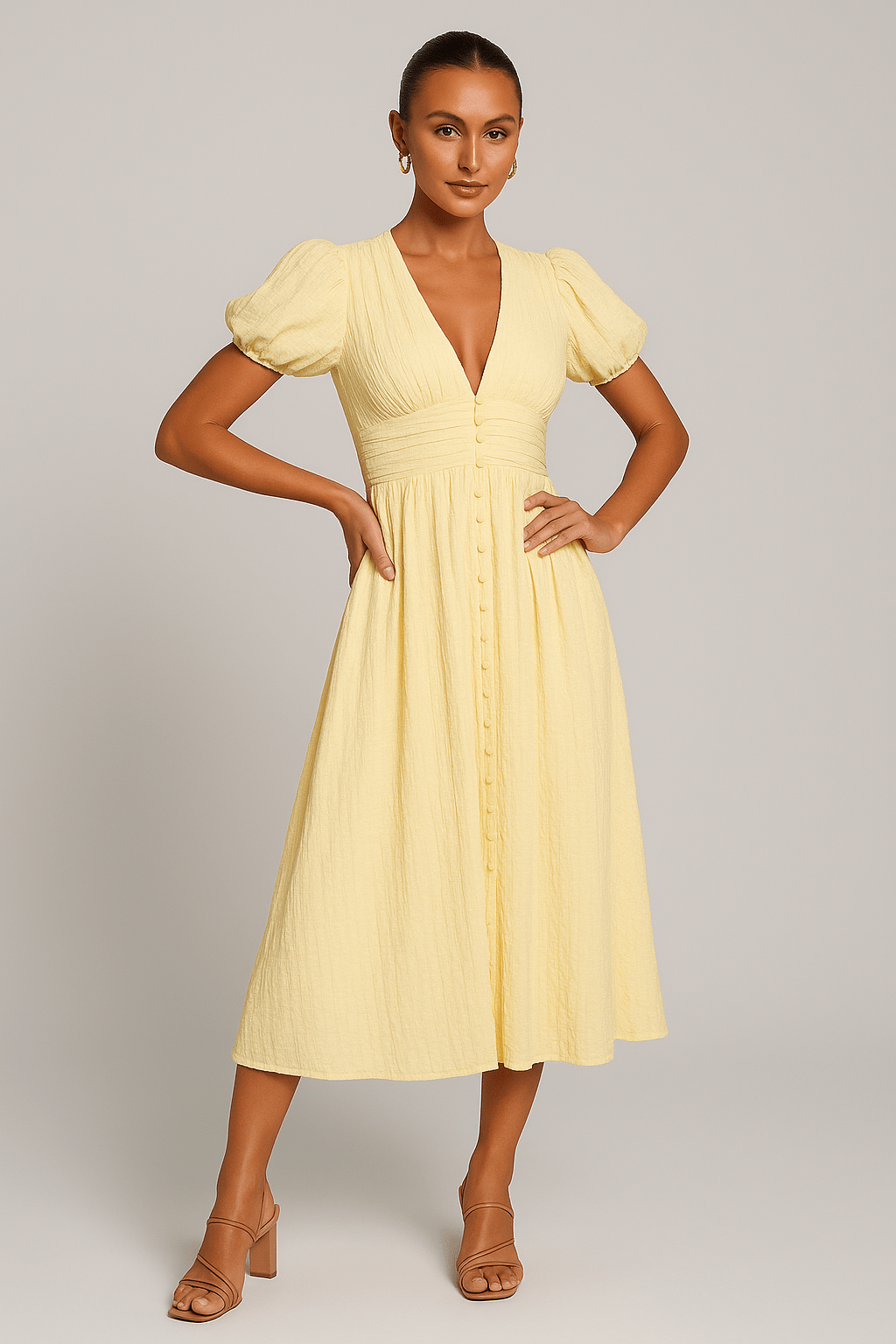 Vestito maxi donna — maniche corte, vestibilità rilassata, design casual