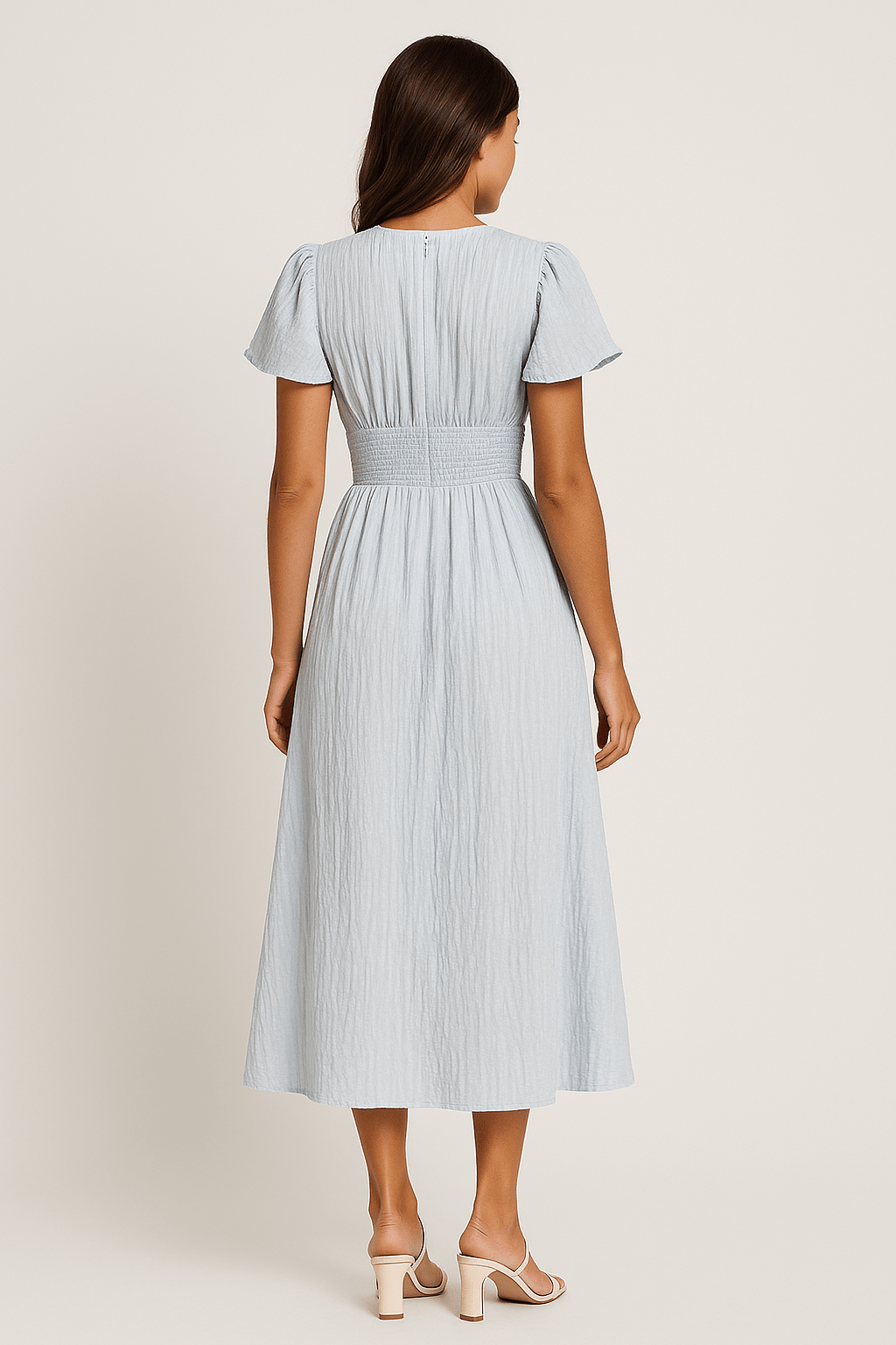 Vestito maxi donna — maniche corte, vestibilità rilassata, design casual
