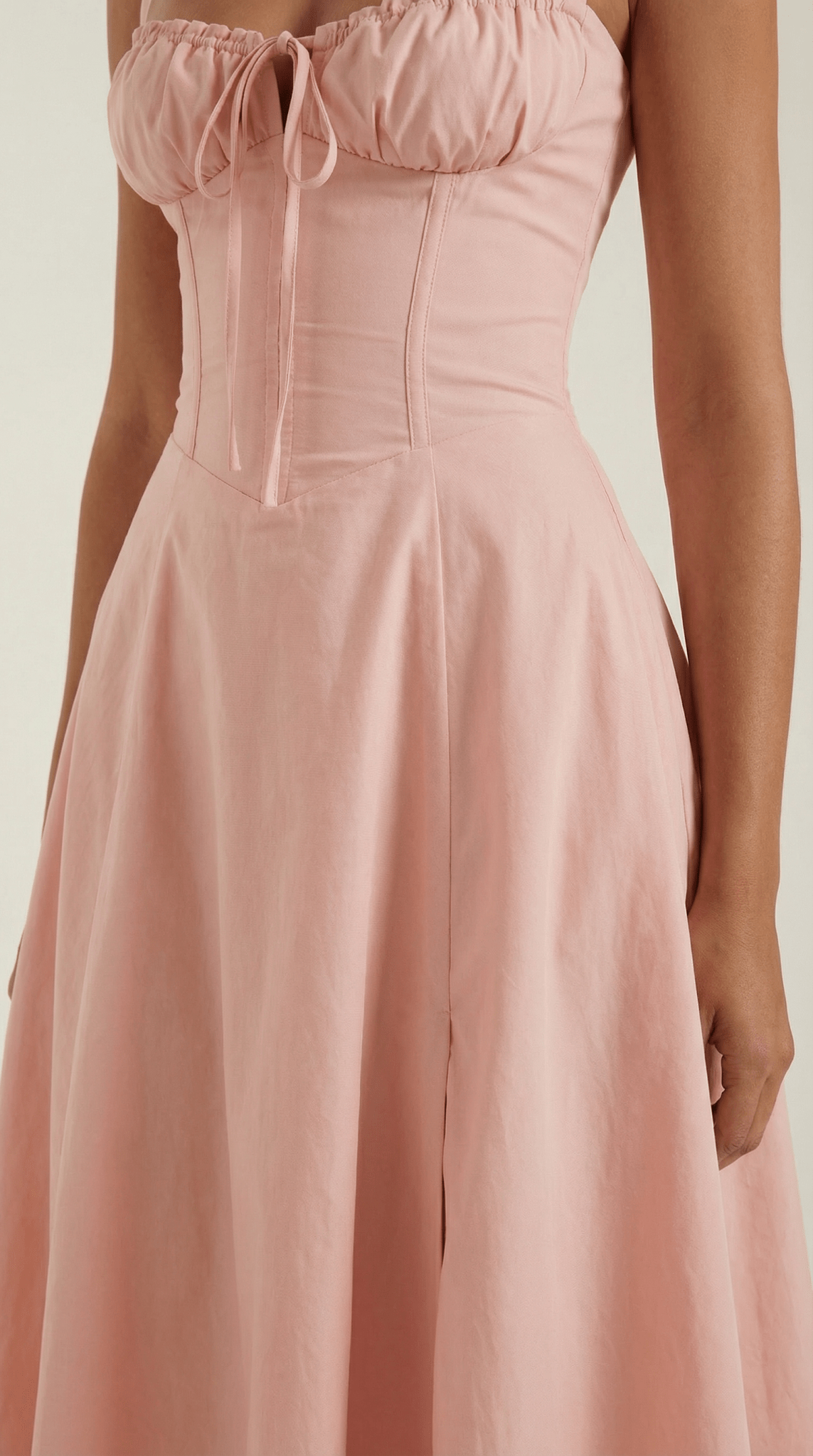 Damen Midikleid — A-Linie, Herzausschnitt, Schnürung vorne