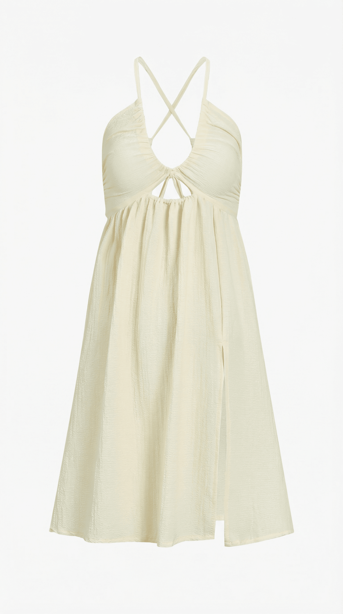 Vestito midi donna — spalline regolabili e dettaglio spacco sulla gonna