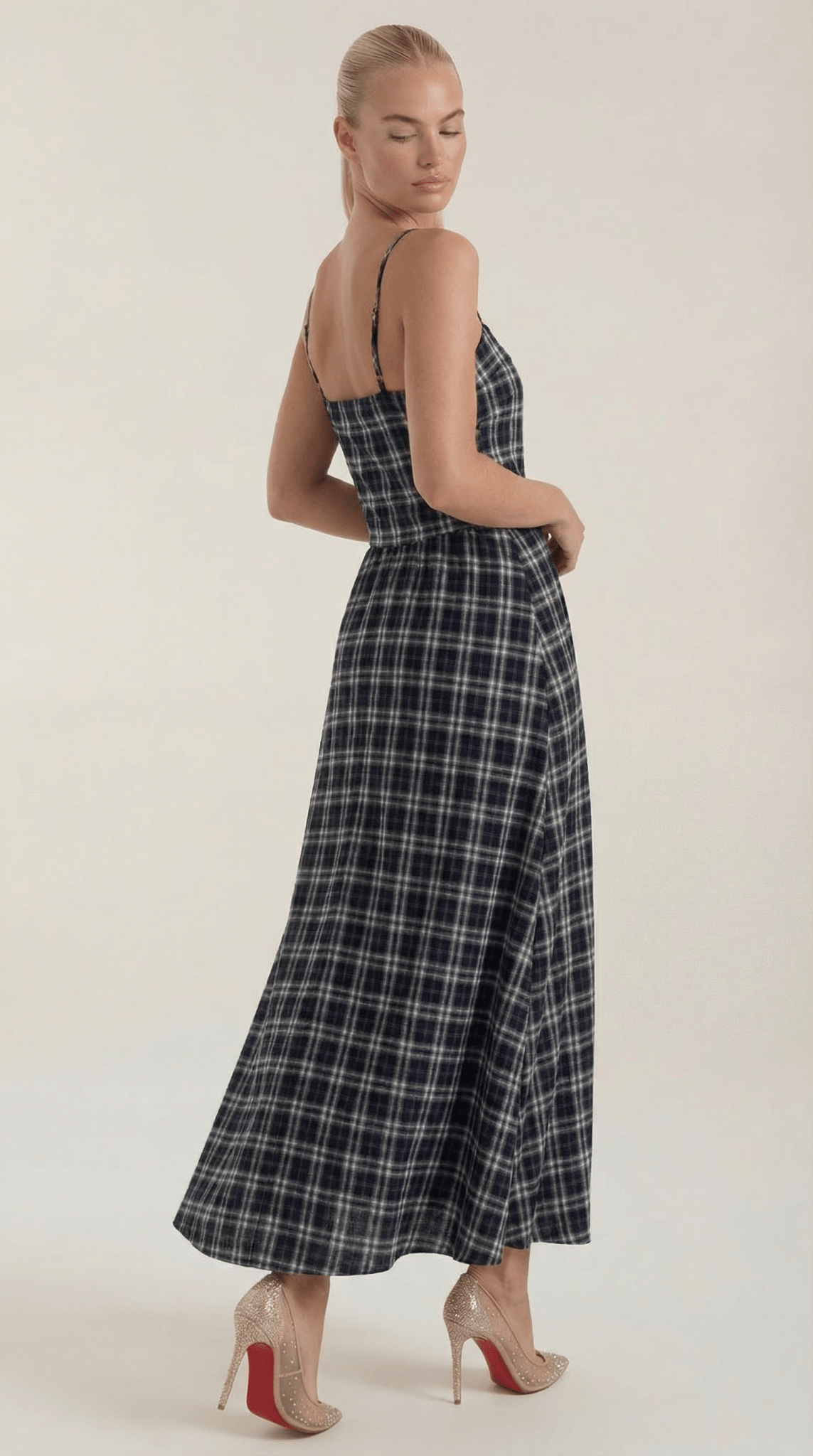 Damen Midikleid - Quadratischer Ausschnitt Ärmellos Lockerer Schnitt
