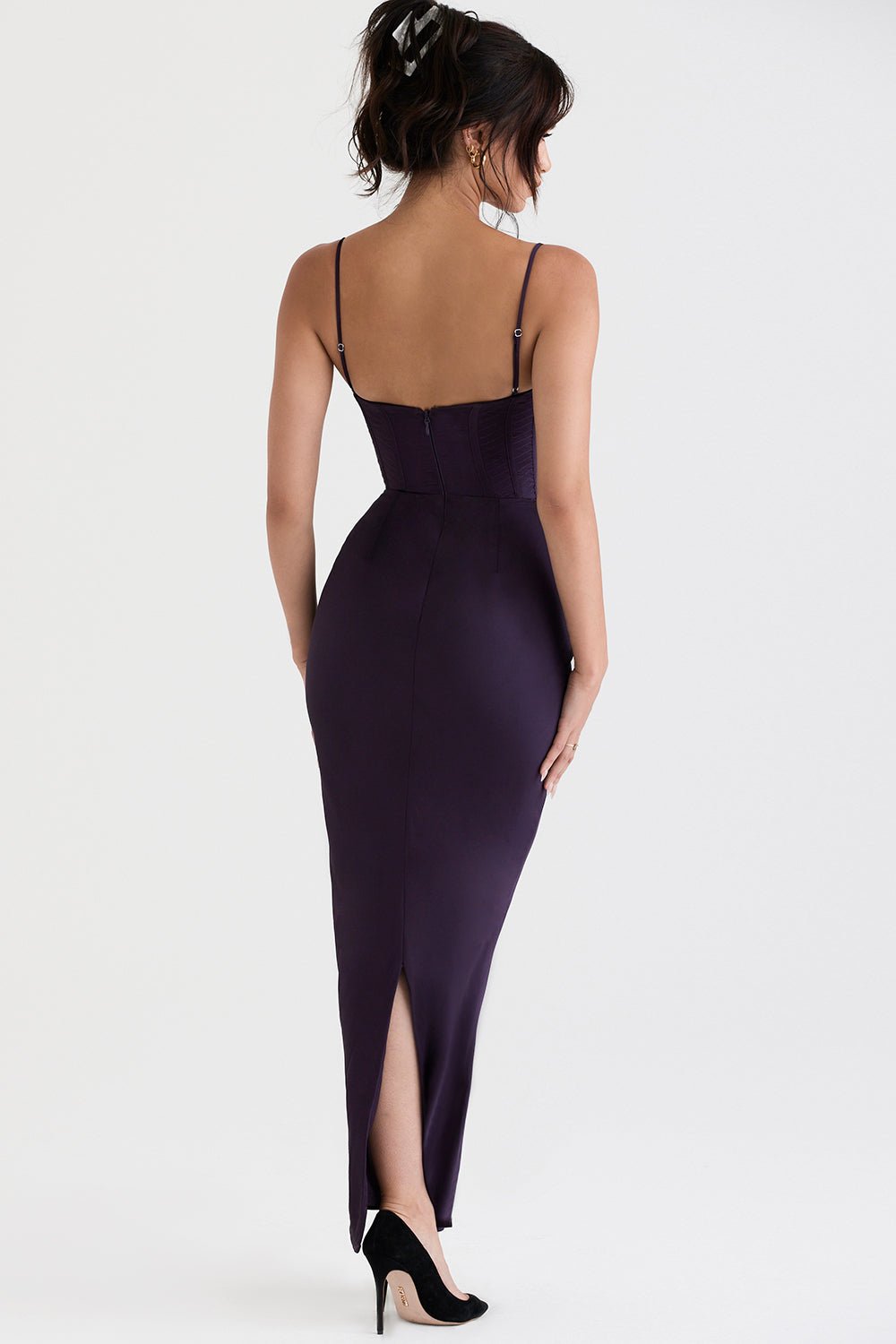 Vestido mini para mujer — ajustado con cierre trasero de lazo plisado