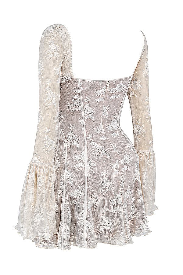 Damen Minikleid — Korsett, ärmellos, Spitzen-Detail
