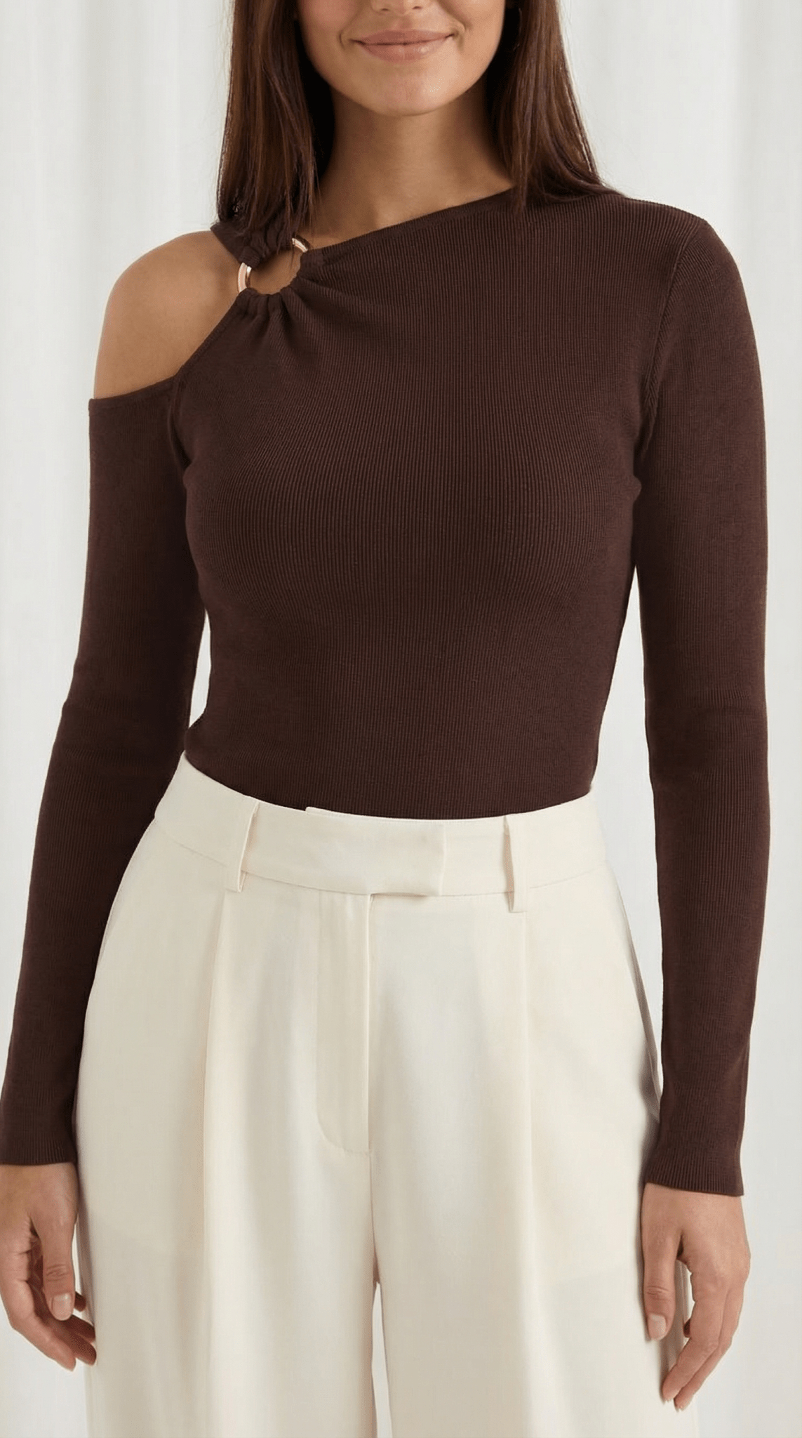 Top da donna — Senza maniche, monospalla con scollo asimmetrico