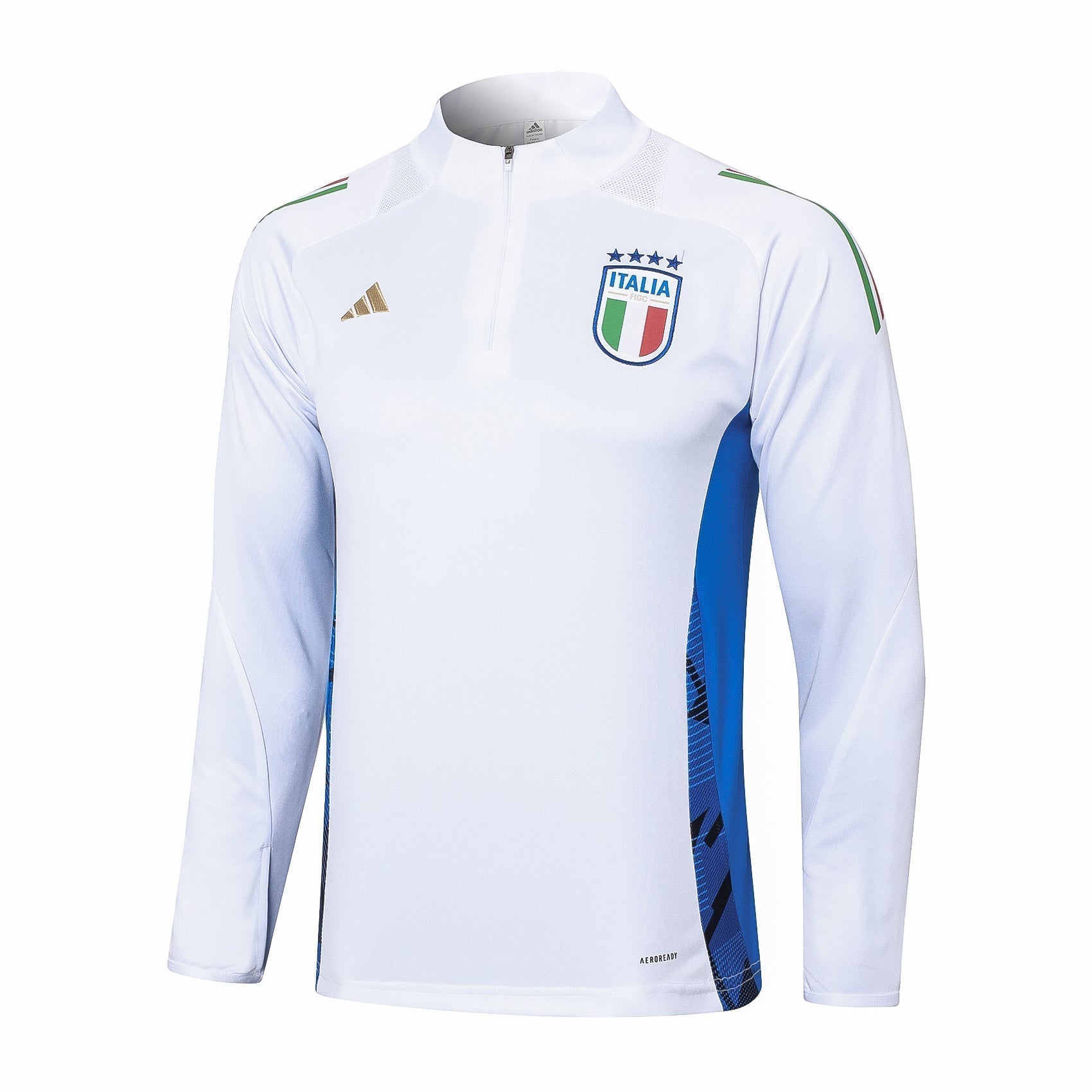 Tuta mezza zip bianca Italia 24-25