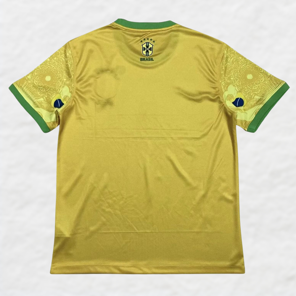 BRASILIEN 2024/25 Gelbes „JESUS CHRISTUS DER ERLÖSER“ SPEZIALTRIKOT