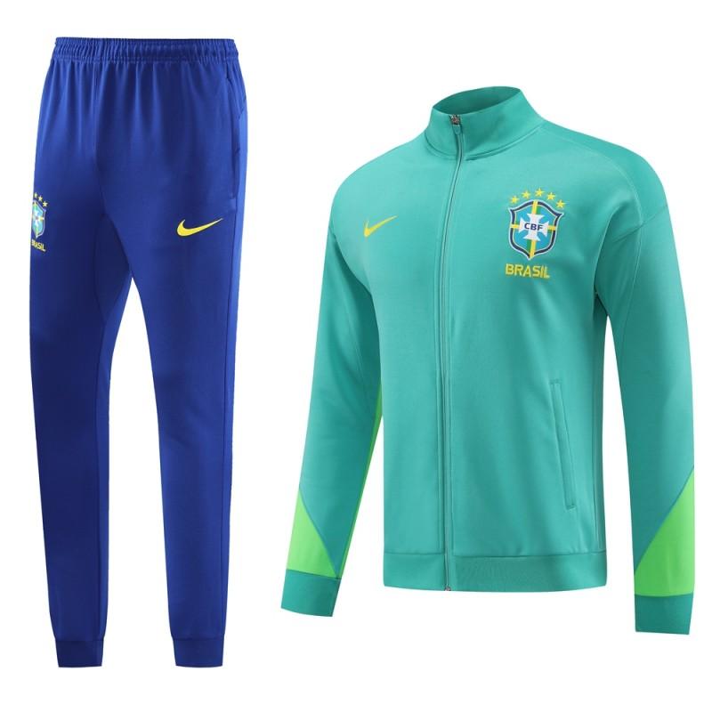 Tuta verde Brasile 23-24 (con zip completa)