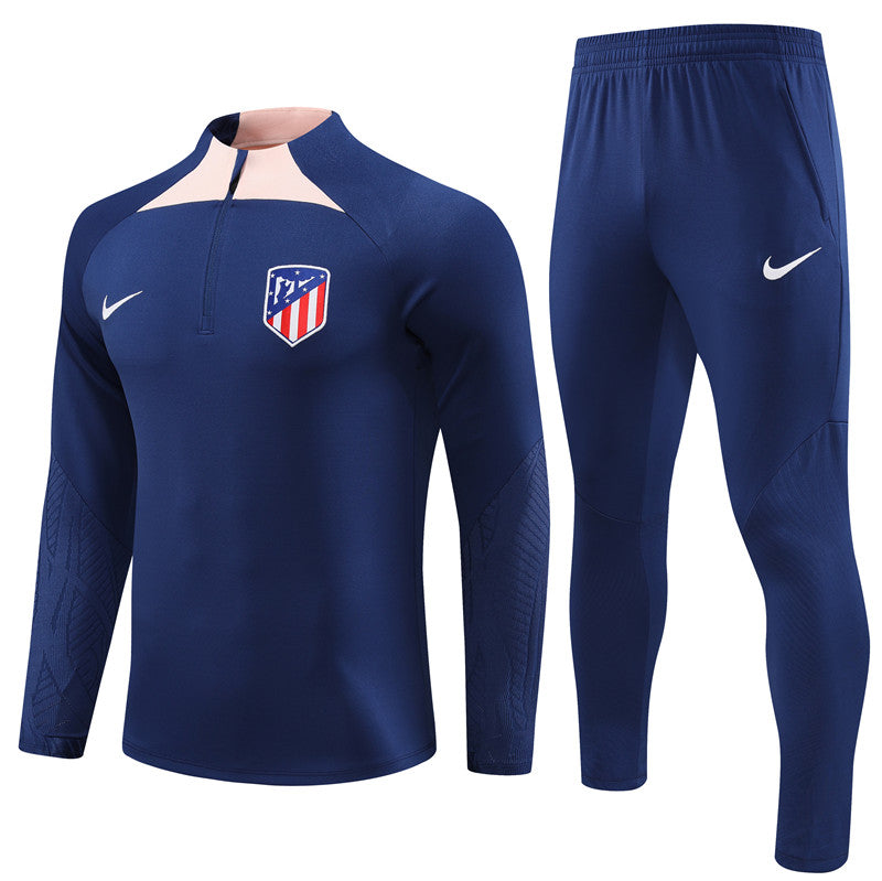 Atletico Madrid 23-24 Königsblauer Trainingsanzug (Halb-Reißverschluss)