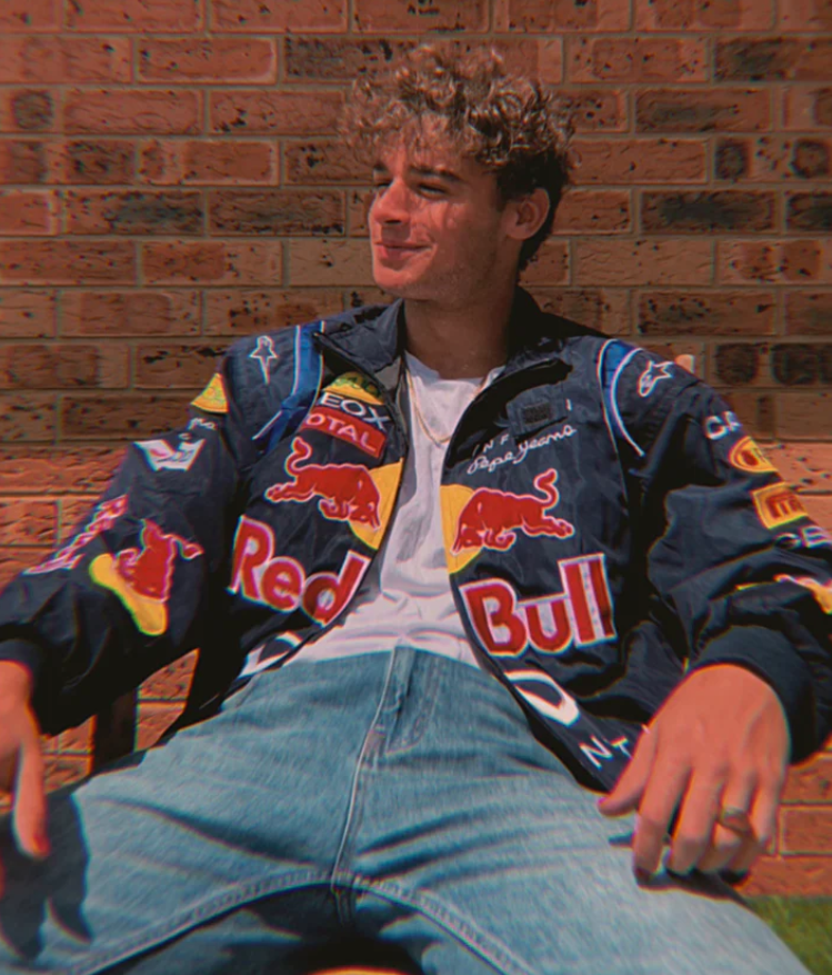 Chaqueta del Equipo de Carreras Red Bull Racing F1 - Bomber azul marino Motorsport con patrocinadores bordados