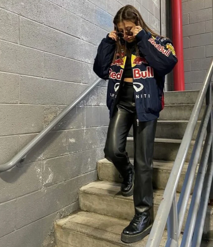 Chaqueta del Equipo de Carreras Red Bull Racing F1 - Bomber azul marino Motorsport con patrocinadores bordados