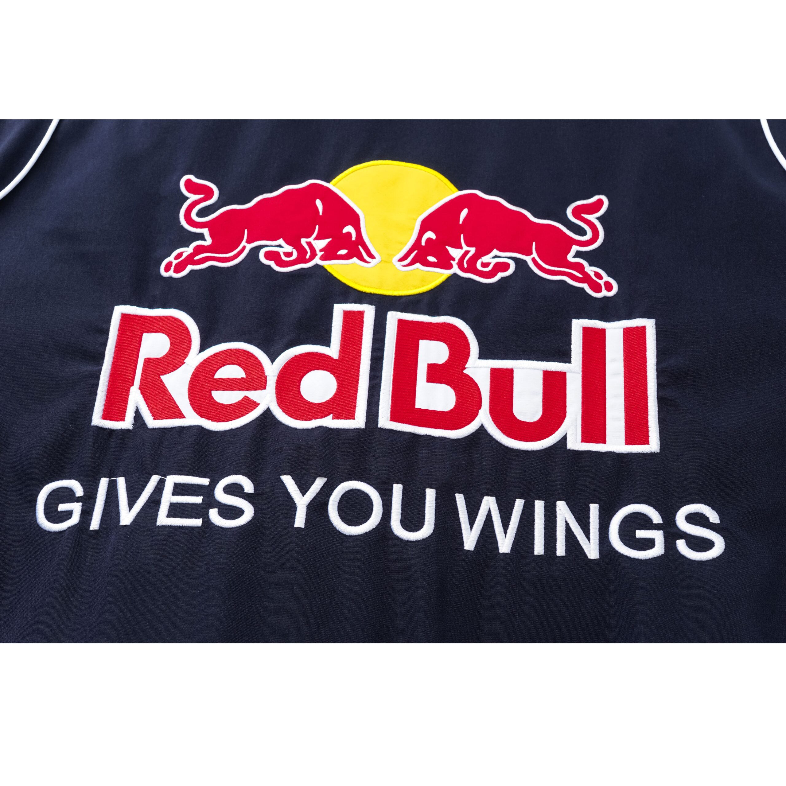 Chaqueta del Equipo de Carreras Red Bull Racing F1 - Bomber azul marino Motorsport con patrocinadores bordados