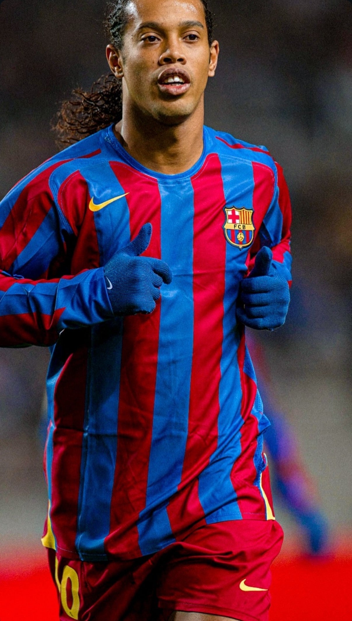 Maglia retro Ronaldinho maniche lunghe Barcellona 2005