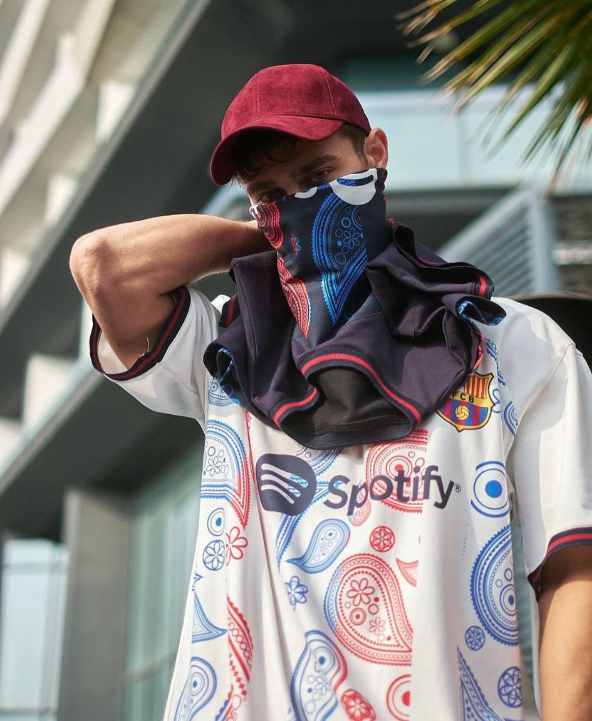 FC Barcelona weißes Bandana-Trikot