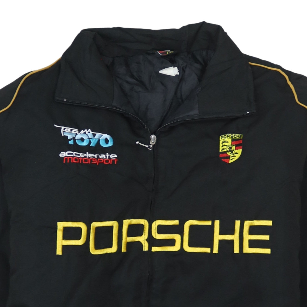 Giacca Nascar Porsche Nera Uomo XL con Loghi Ricamati Zip Frontale Giacca Racing