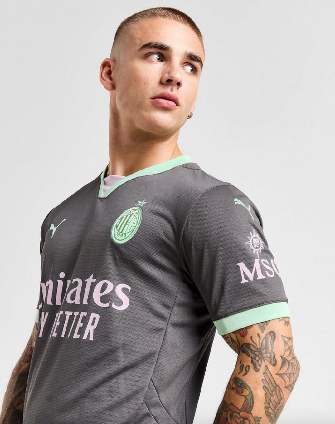 AC Milan Drittes Trikot 24/25 Grau und Grün