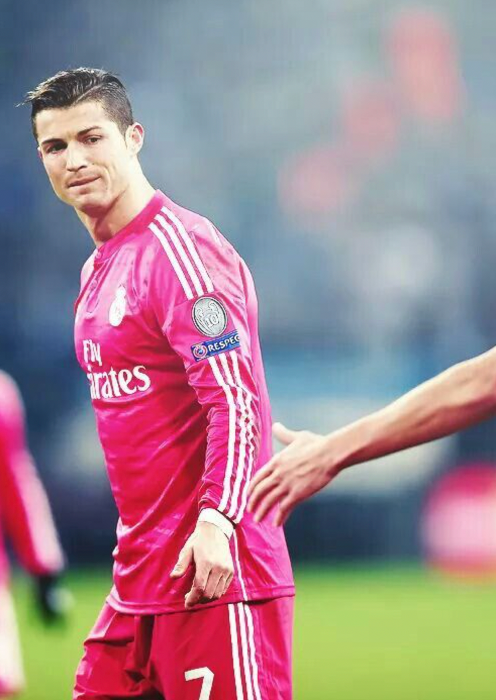 2014/2015 Real Madrid Pink Langarm Retro-Trikot