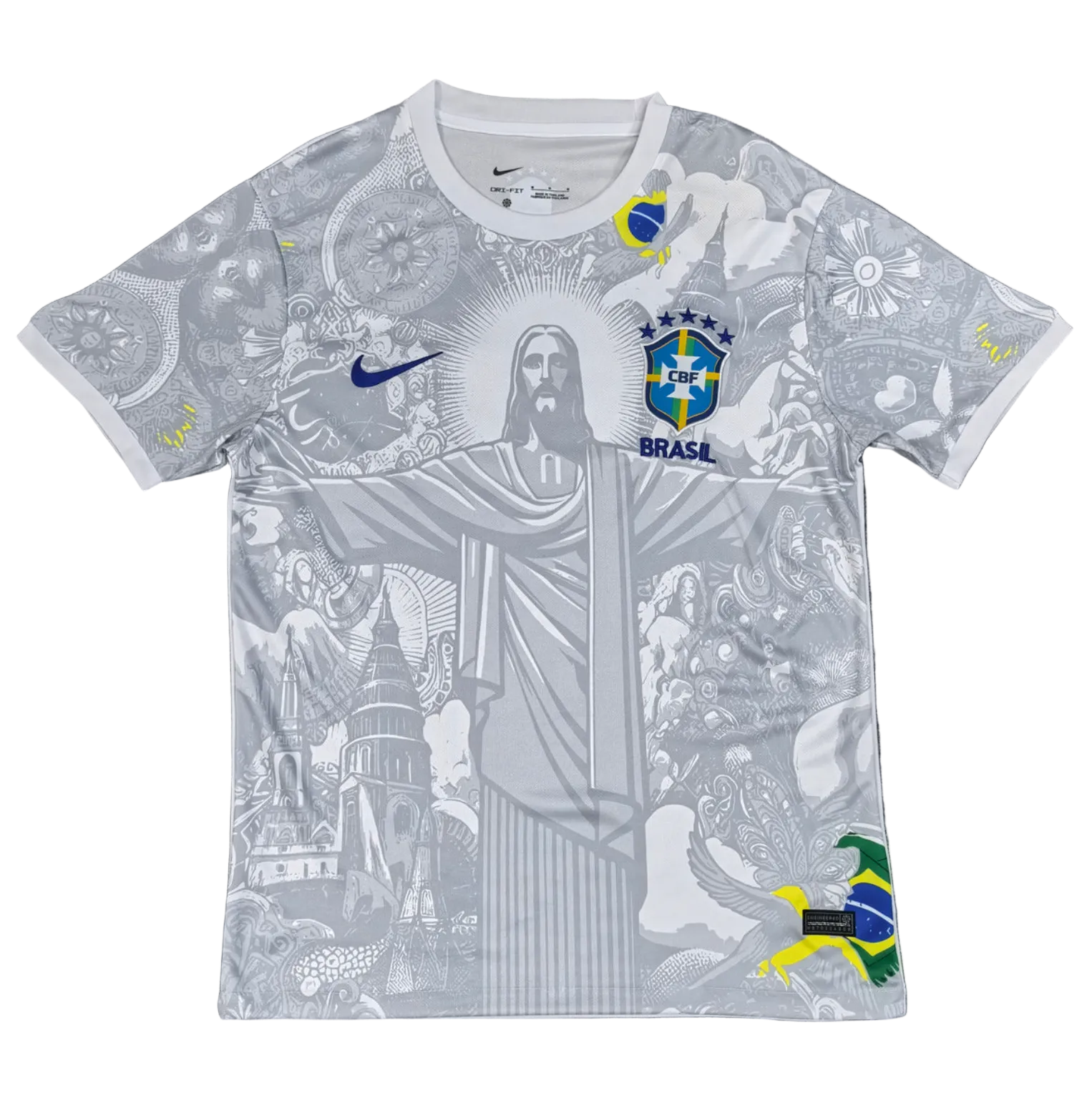 Brasilien Jesus Trikot 2026, Brasilien weiße Spezialausgabe