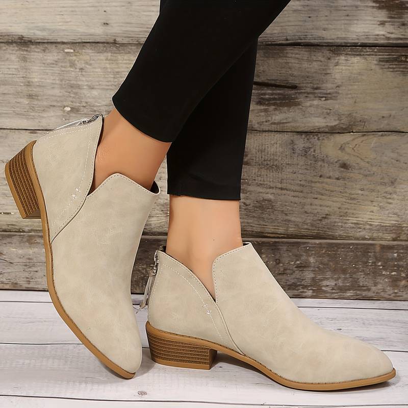Damen Stiefeletten, niedriger Absatz, Schlupfdesign, lässig, für den Alltag