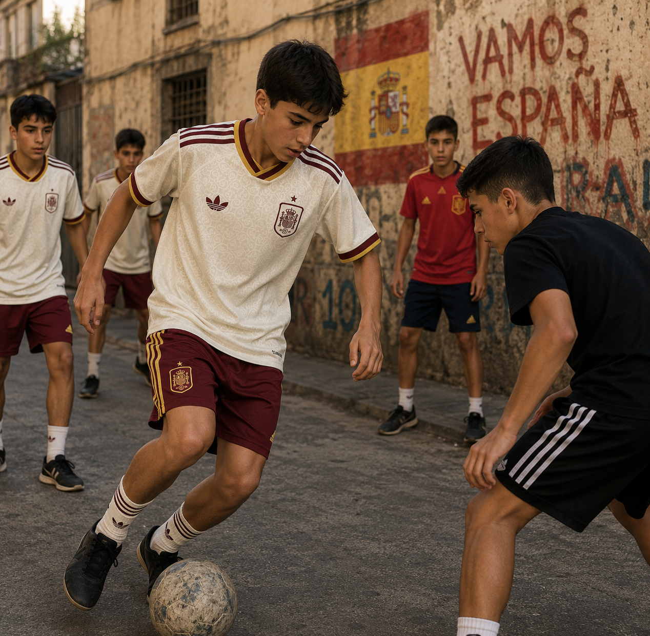 Spanien Auswärtstrikot 2026 Kinder Weltmeisterschaftsausgabe