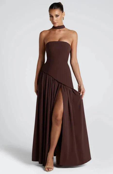Ballkleid Damen Elegant Fließend Maxischnitt Zeitloser Stil