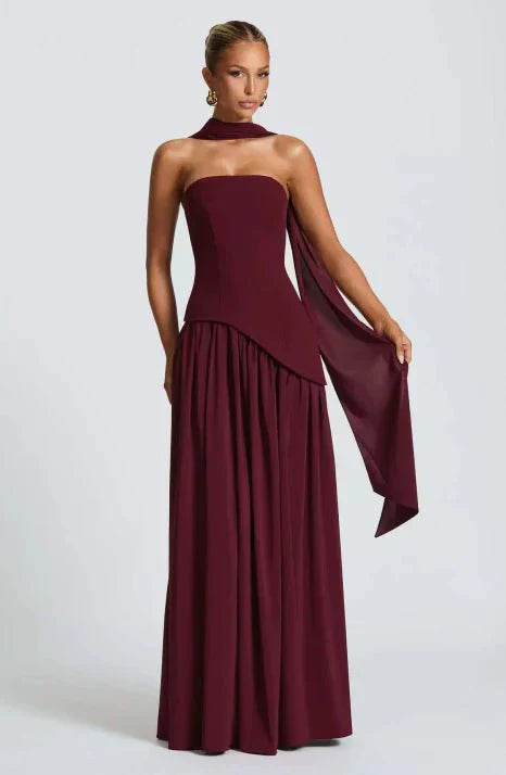 Abito da ballo da donna elegante fluente lunghezza maxi stile senza tempo