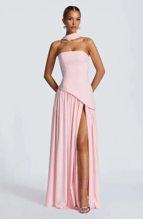 Abito da ballo da donna elegante fluente lunghezza maxi stile senza tempo