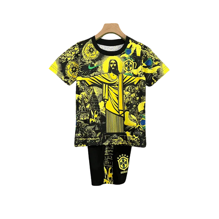 Brasilien Jesus Christus der Erlöser Kindertrikot – Gelbe Edition