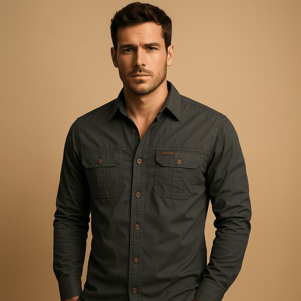 Cargo-Hemd Herren, lockere Passform, Outdoor-Stil, Alltagstauglich