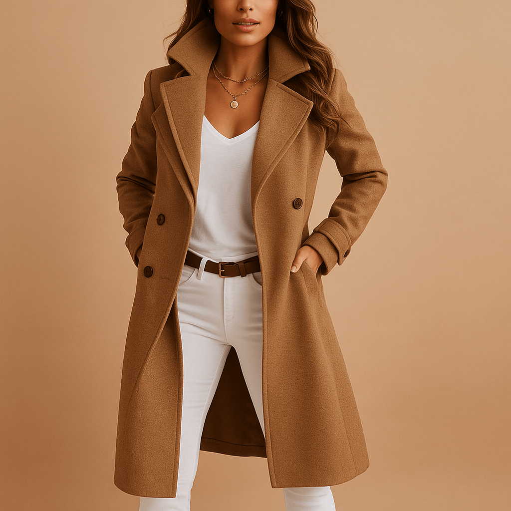 Cappotto da donna lungo elegante con bottoni