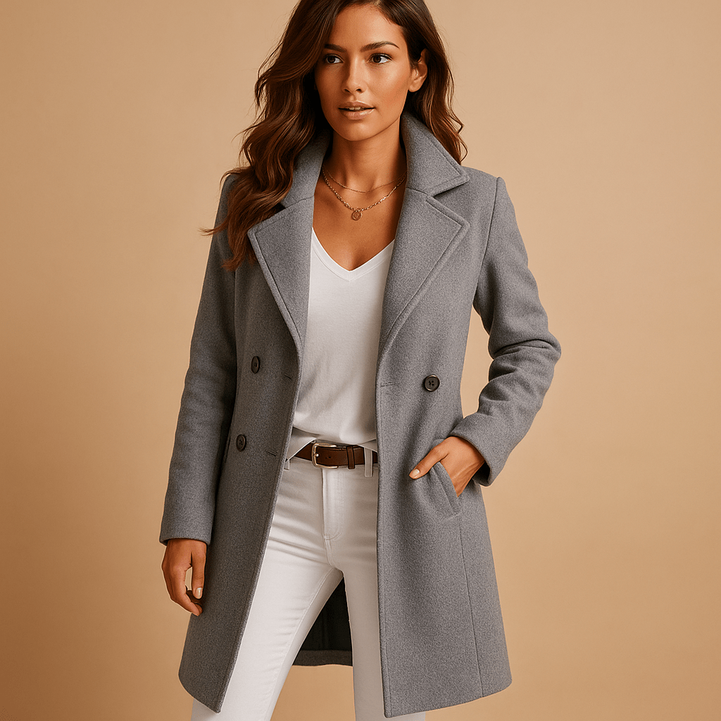 Cappotto da donna lungo elegante con bottoni