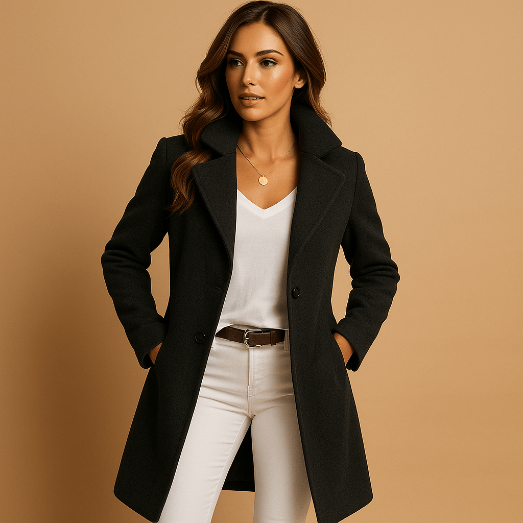 Cappotto da donna lungo elegante con bottoni