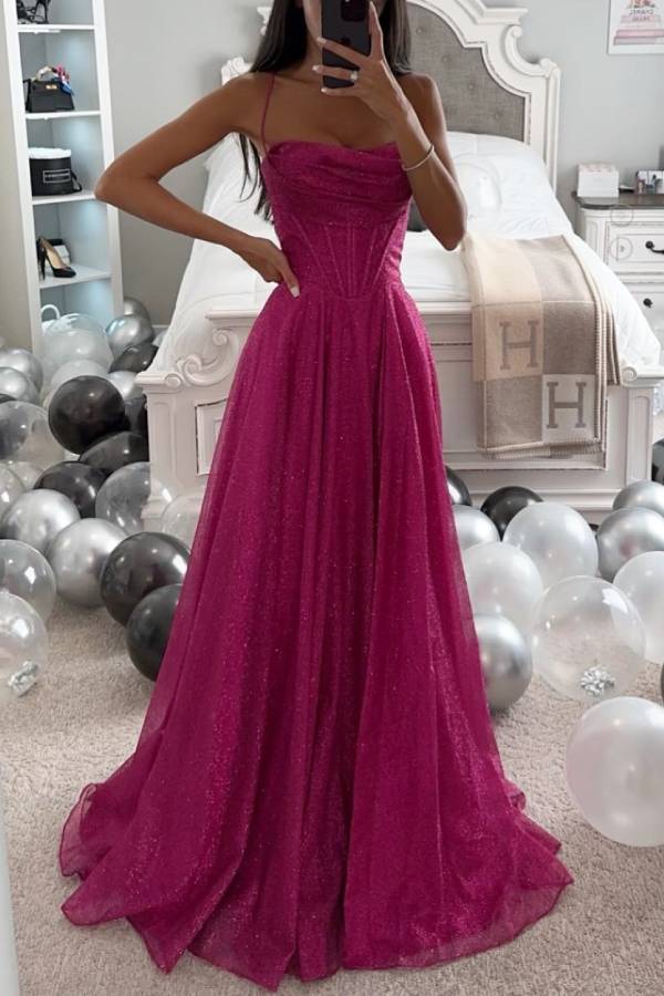 Abendkleid Damen Elegant Glitzer Maxischnitt Schicker Look