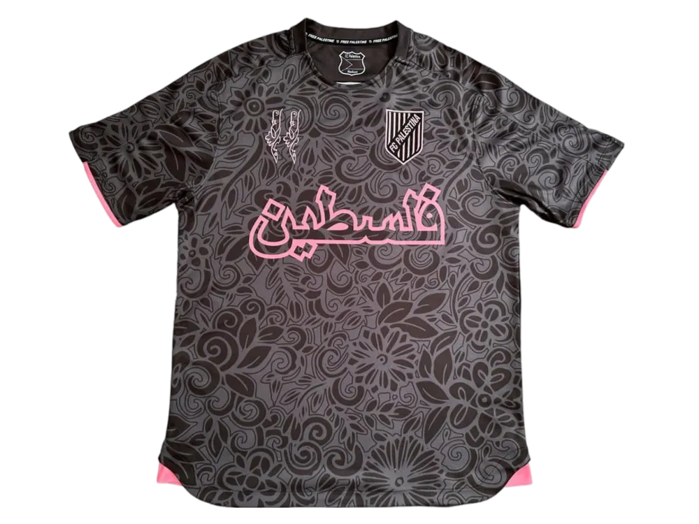 FC Palestina x Farrah Azam Kollaborationsshirt Schwarzes Trikot