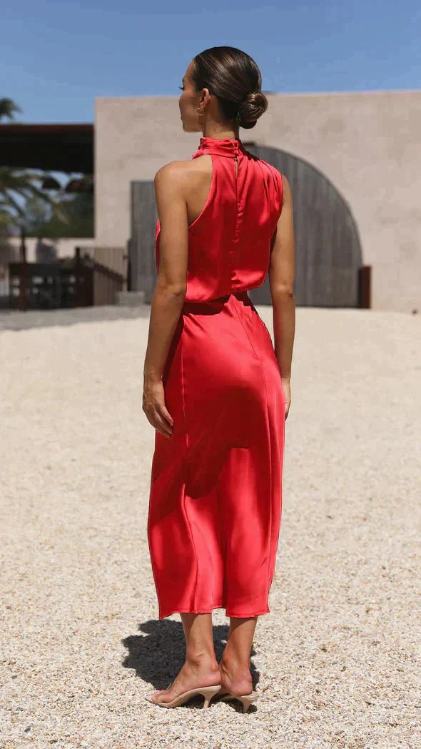 Formelles Abendkleid Damen Elegant Midischnitt Schicker Stil