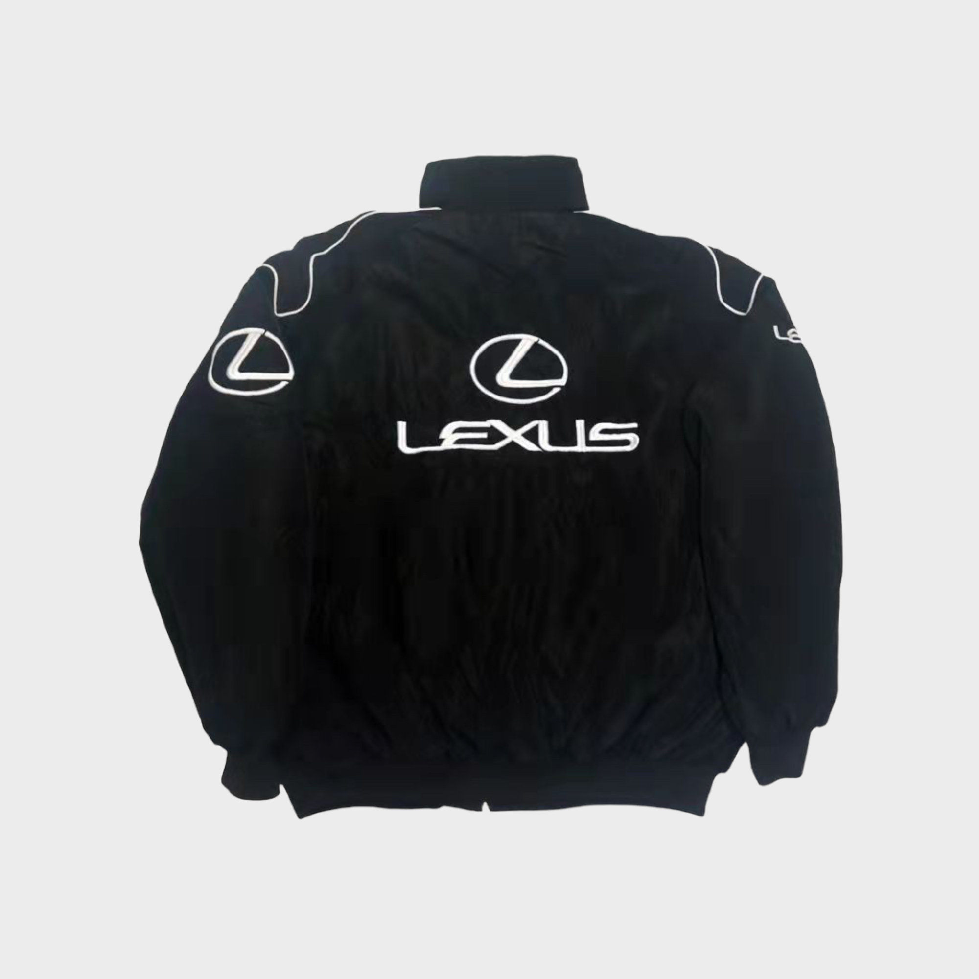 Chaqueta Acolchada de Carreras Lexus – Rompevientos Motorsport negro bordado