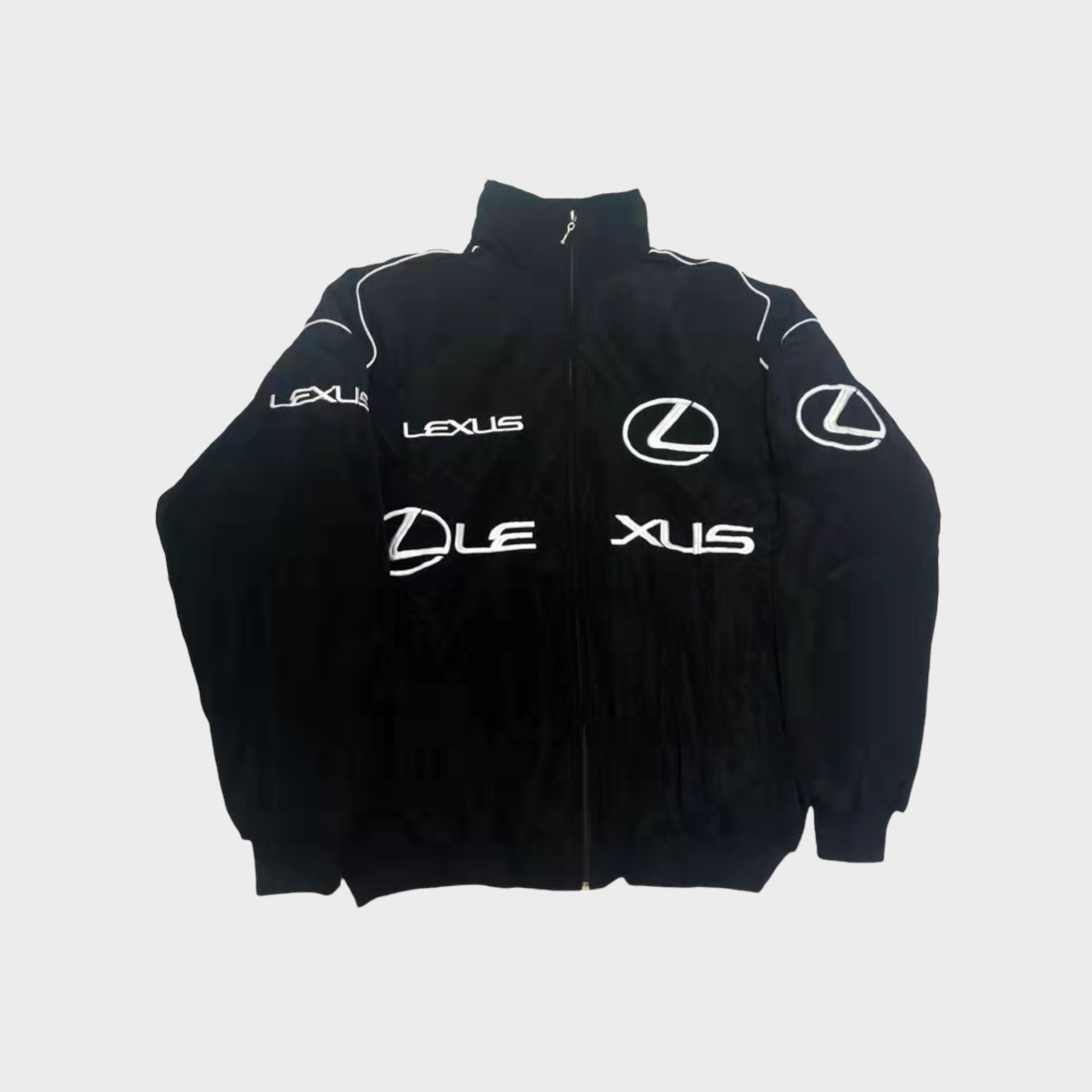 Chaqueta Acolchada de Carreras Lexus – Rompevientos Motorsport negro bordado