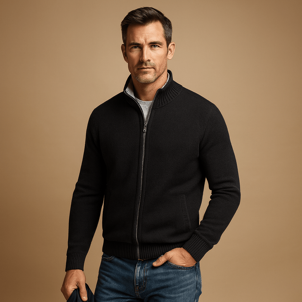 Jacke Herren Reißverschluss-Design Für lässigen und sportlichen Komfort