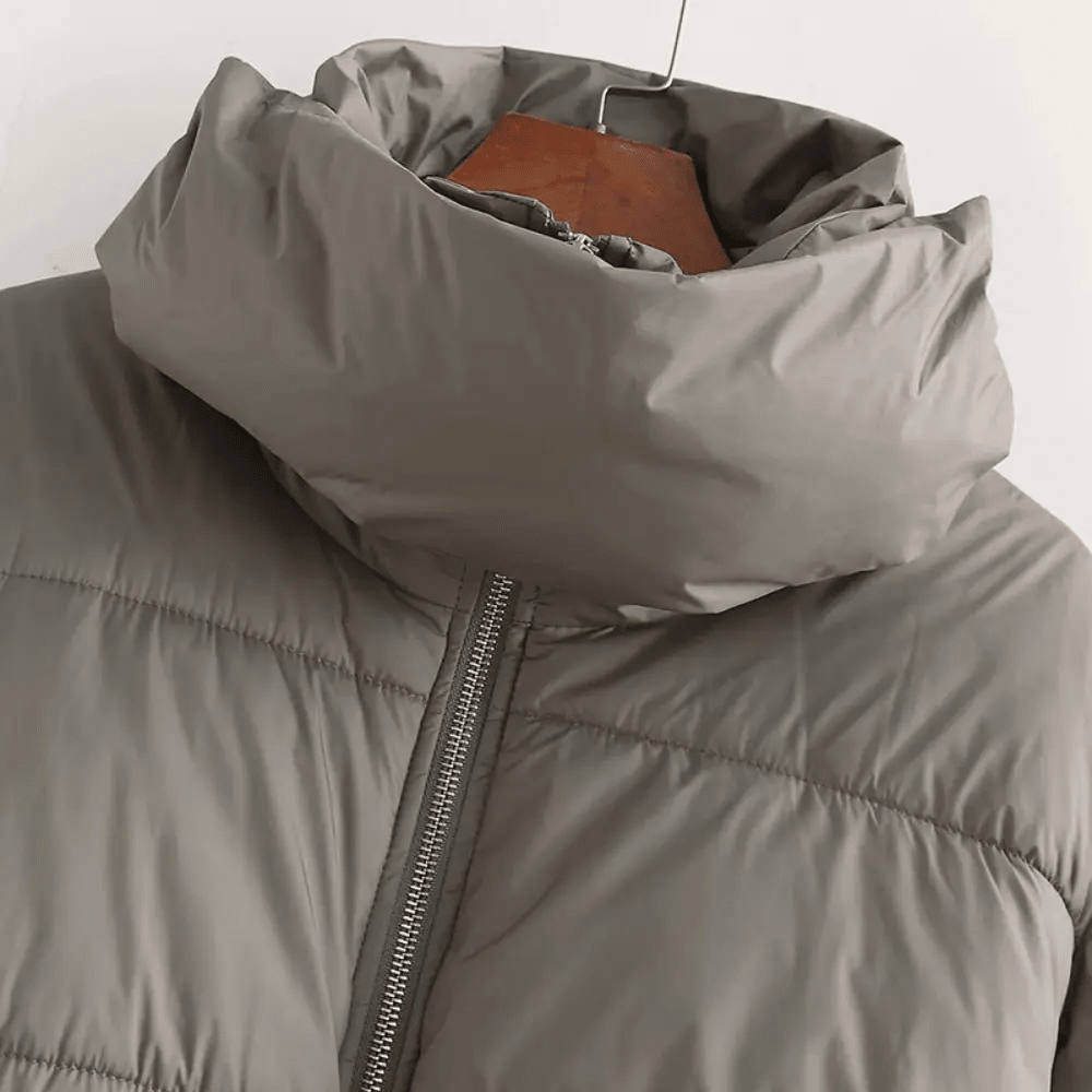 Damen Jacke, kurz geschnitten, Steppjacke, Reißverschluss vorne, hoher Kragen