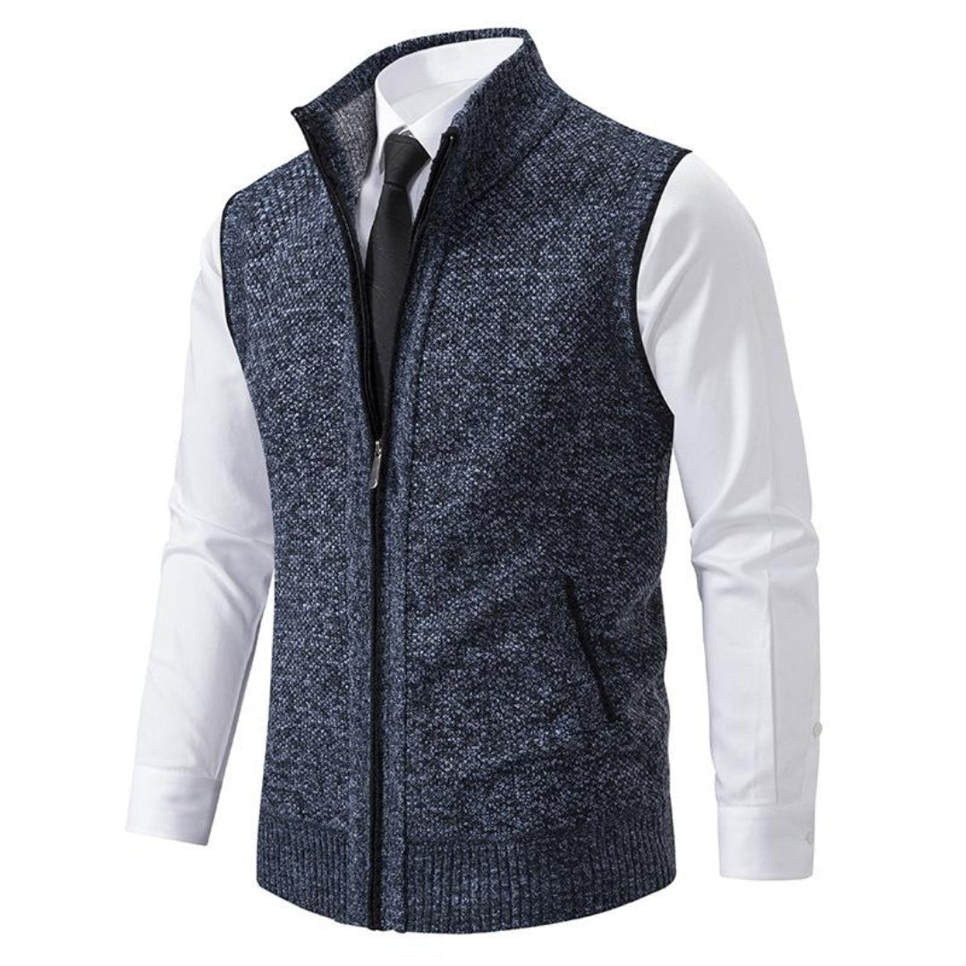 Gilet lavorato a maglia uomo, senza maniche, caldo per mezza stagione