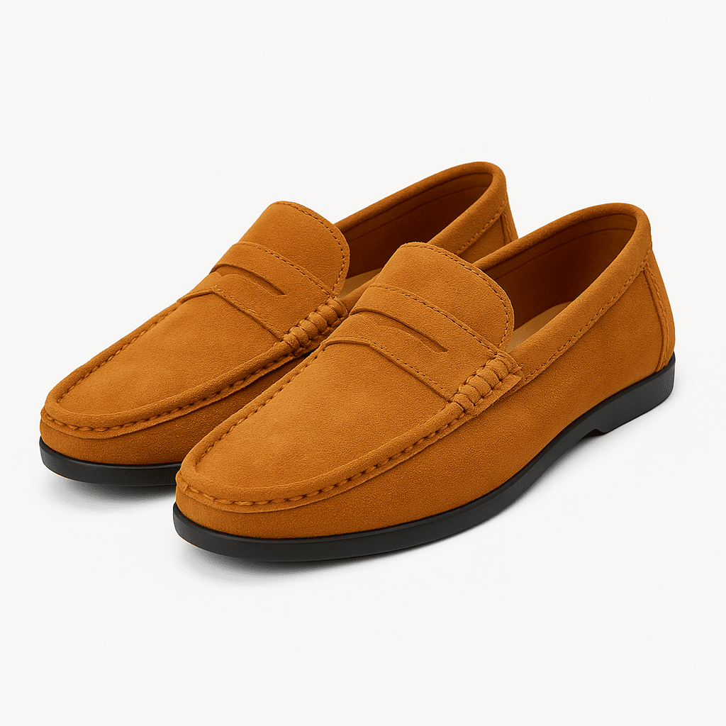 Mocasines para hombre de gamuza, cómodos y casuales sin cordones