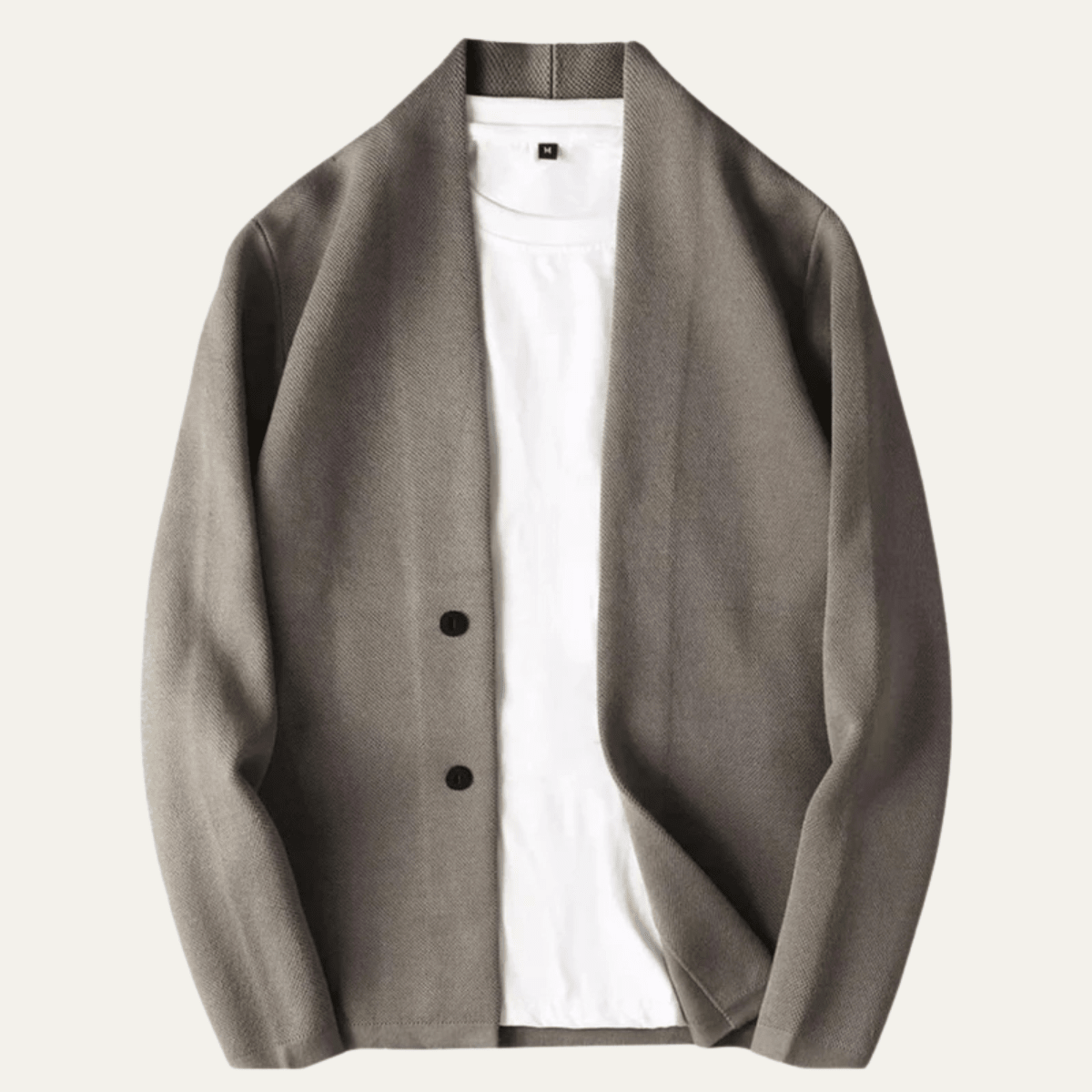 Cardigan Homme — Tricot Boutons Devant Coupe Ajustée Manches Longues